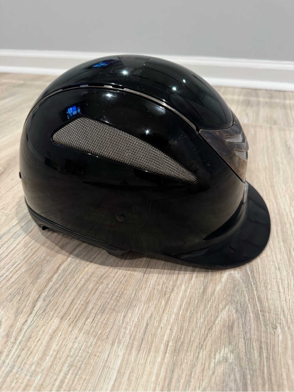 OneK Black Riding Helmet with Silver Vent Accents - Picture 4 of 12